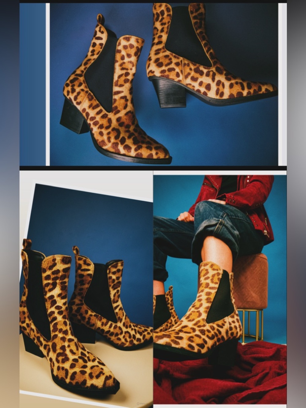 DV by Dolce Vita Leopard Print Chelsea Boot - Brown/Black Size 6